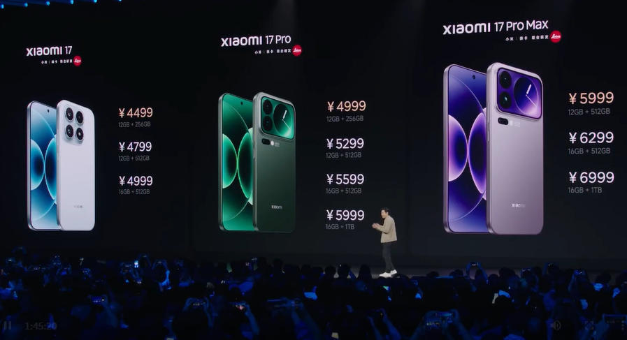 小米17系列发布：全系首发第五代骁龙8至尊版，4499元起