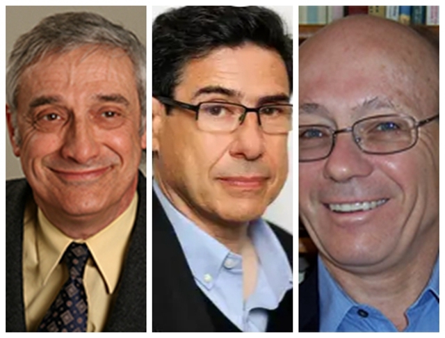 乔尔·莫基尔、菲利普·阿吉翁和彼得·豪伊特（从左至右）。