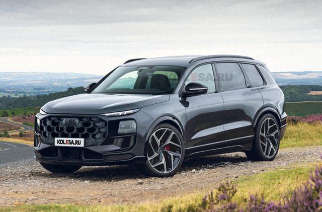 全新奥迪 Q9 渲染图曝光 4.0T V8+quattro 四驱,2026 同步 Q7 发布-有驾